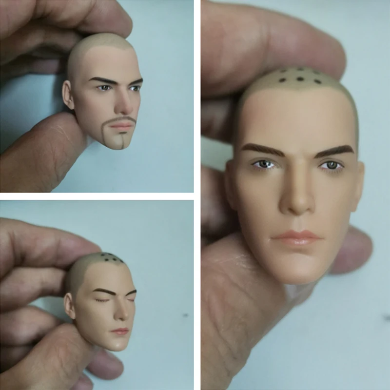 

1/6 Scale Holy Monk Head Sculpt PVC Bald Man Head Carving Model Fit 12''Male Soldier Action Figure Body Dolls