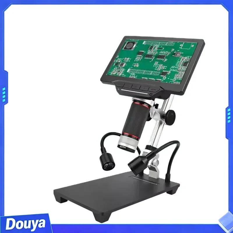 7-Inch Electronic Microscope with 5X-528X Magnification for Laboratory Use USB Interface 64G TF Card Built-In Battery