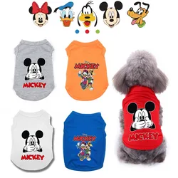 Disney 11 Colors Summer Vest Clothes for Dogs Mickey Donald Thin Dog Clothes Cotton T-shirt for Small Medium Puppy Dogs Clothing