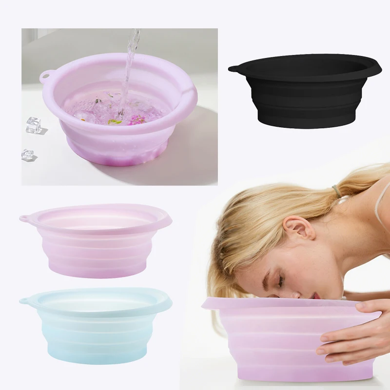 อ่างน้ำแข็งสำหรับทำทรีทเมนต์หน้า แบบพับได้ ใช้สำหรับแช่หน้า ล้างหน้า ดูแลผิวหน้า ใช้ได้ทั้งที่บ้านและเดินทาง