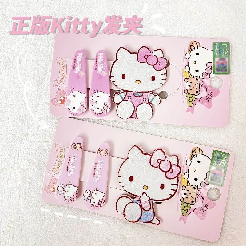 

Acrylic Sanrio Hello Kitty anime innovative cartoon with cardboard single line sweet girly bangs hair clip hair accessory gift