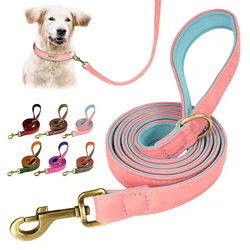 150cm PU Leather Dog Leash Durable Pet Dogs Walking Leash Rope Lead For Small Medium Large Dogs French Bulldog Pitubull Pink