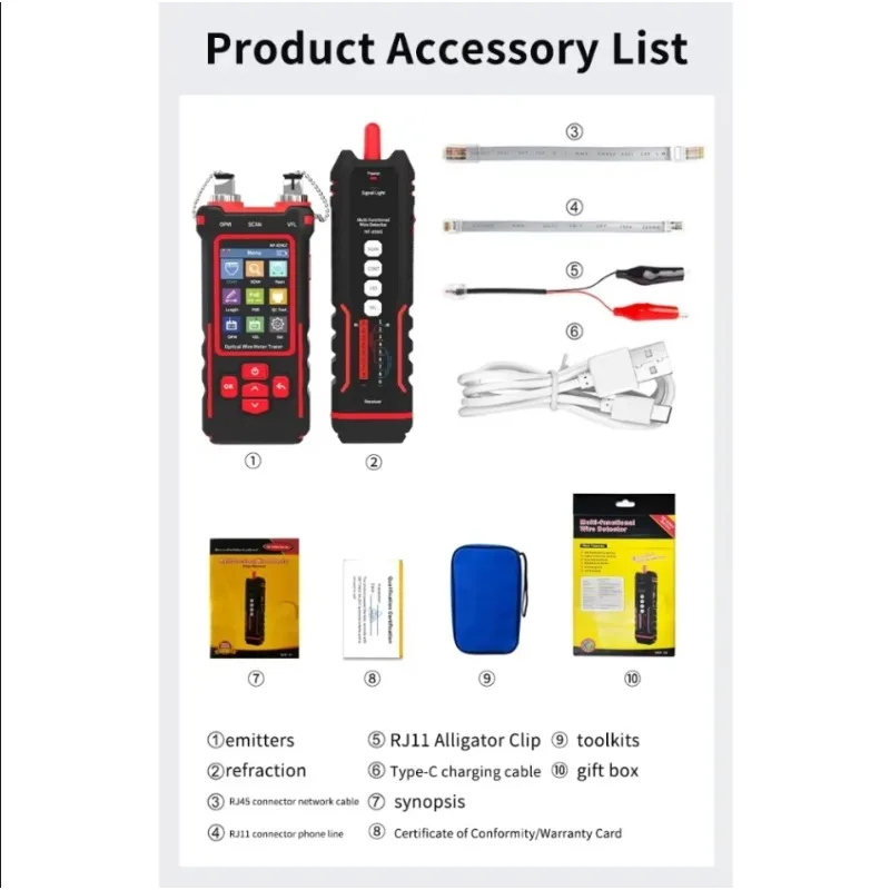 NF-859GK/GT/GS Ethernet cable single head crimping length breakpoint, breakpoint testing red light power meter, crimping tester