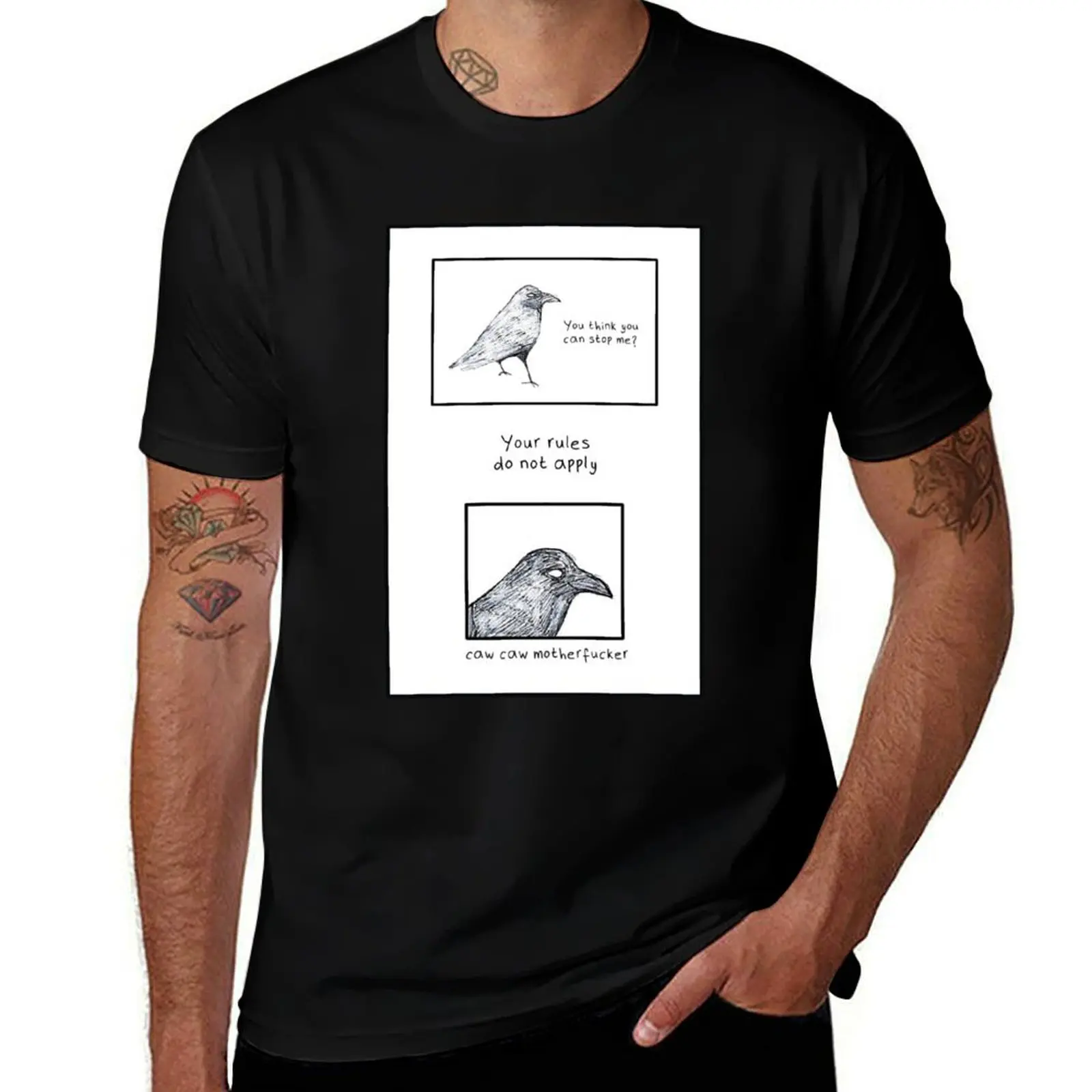 

This crow does not play by your rules T-Shirt Plus Size Summer Short Sleeve T-Shirt