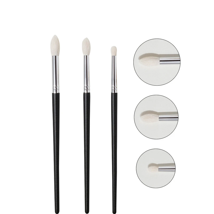 Shinedo 3 Pcs Goat Hair Tapered Crease Blending Brush Eyeshadow Make Up Cosmetic Kit Maquiagem Smudge Eye Makeup Brushes