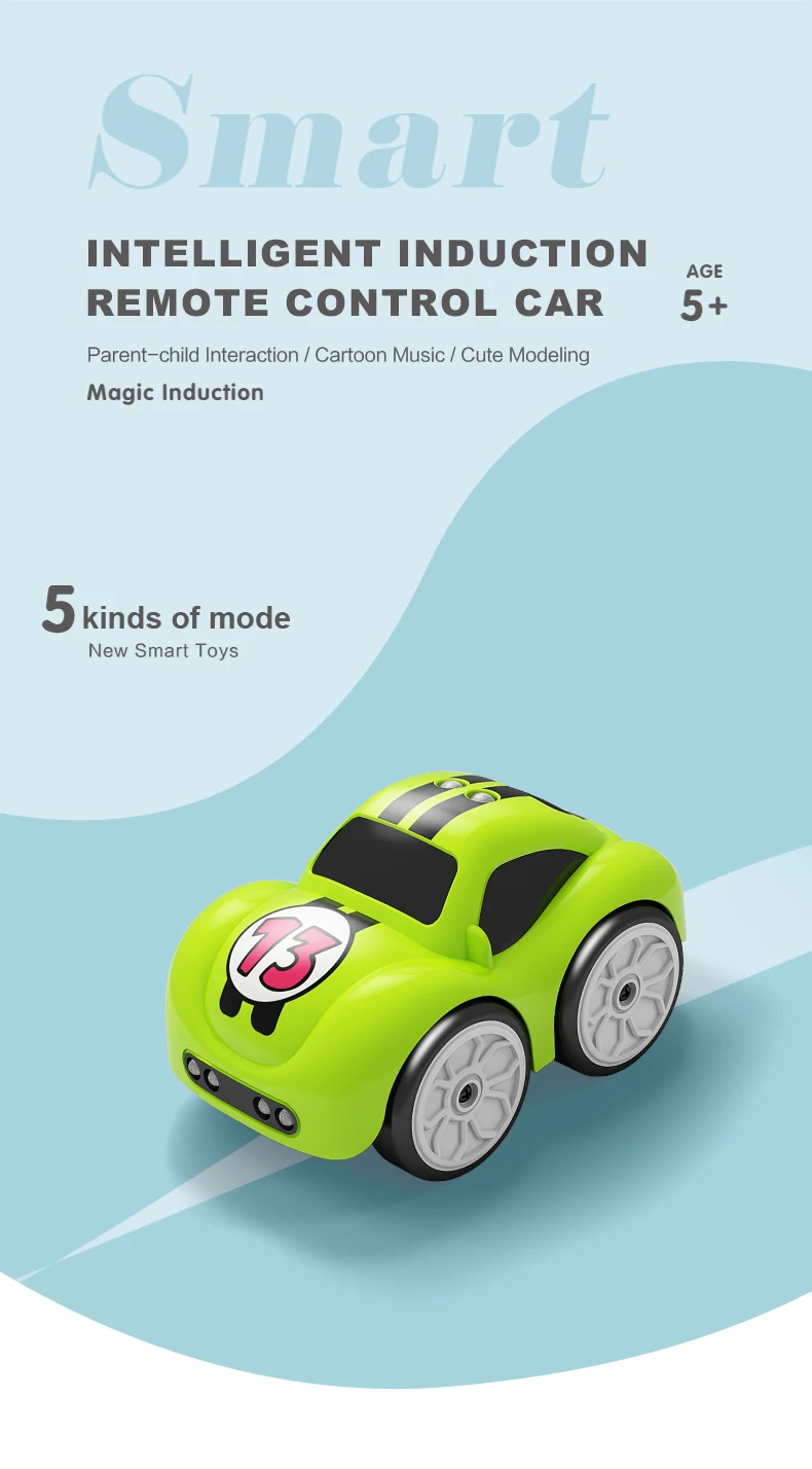 RC Intelligent Sensor Remote Control Cartoon Mini Car Remote Control Electric Car Smart Music Lighting Children Toys Gift