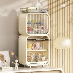 Multifunctional Bottle Storage Rack Baby Table Bedroom Feeder Drain Rack Baby Tableware Cup Dustproof Home Storage Cabinet