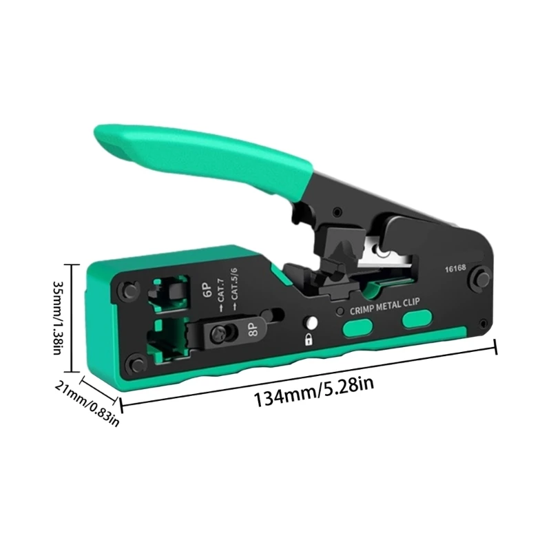 RJ45 Wire Crimping Tool All in Pass Through Wire Crimper High Carbon Steel Pliers for RJ11/12/RJ45 Ethernet Cable