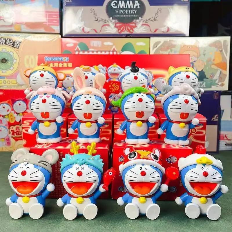 

Doraemon The Twelve Chinese Zodiac Signs Series Figures Blind Box Cos Lucky Car Cute Ornament Model Doll Toy Surprise Gift