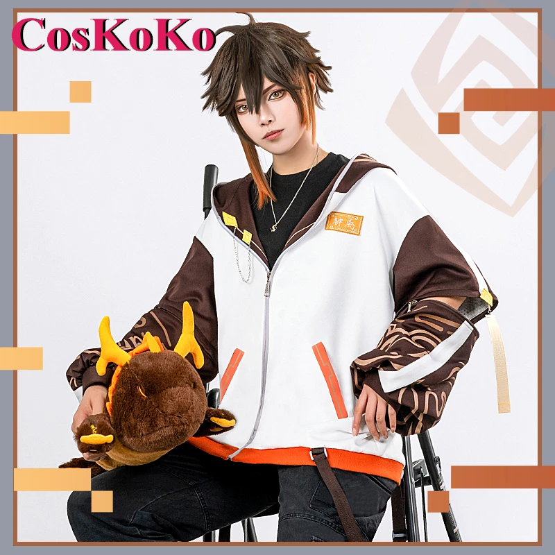 CosKoKo Xiao/Wanderer/Tartaglia/Zhongli/Ganyu/Yae Miko/Raiden Cosplay Genshin Impact Costume Little Animal Adventure Group Coat