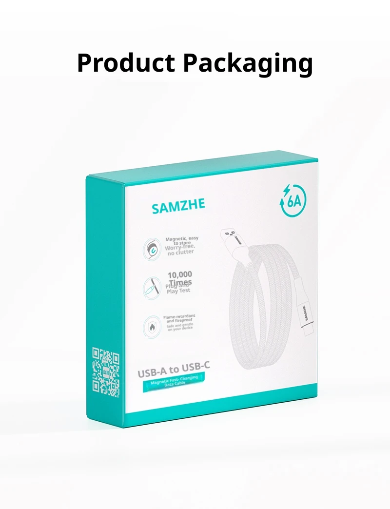 SAMZHE 100W Magnetisches USB-C-Ladekabel für iPhone 17/16/15, Samsung, Xiaomi, Huawei, Honor – USB-C-Nylon-Lade- und Datenkabel – Detail 17