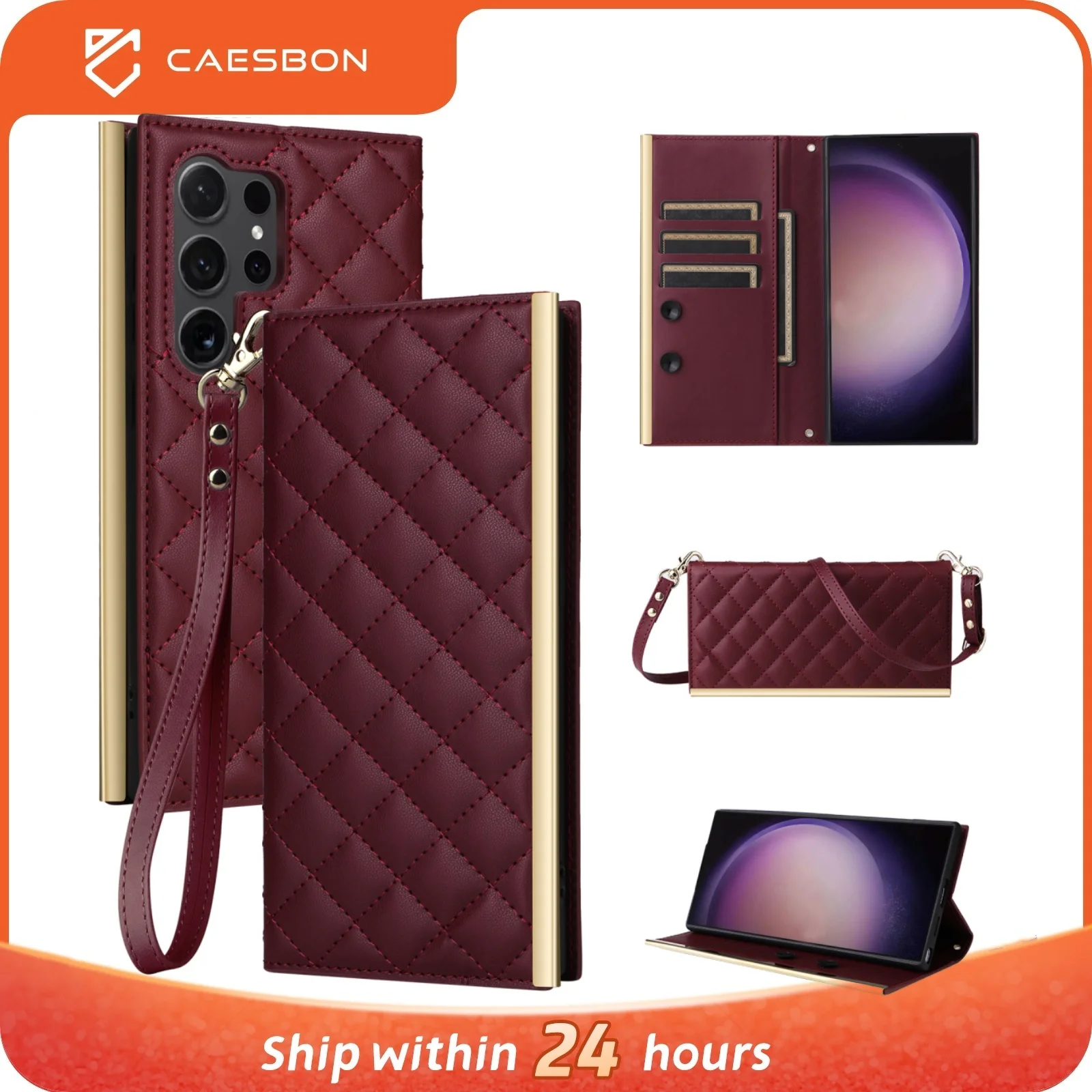 CAESBON For Samsung Galaxy S24 S23 S22 S21 Ultra Phone Case For Galaxy S20 FE 5G Diagonal Cross Small Fragrance Bag Phone Case