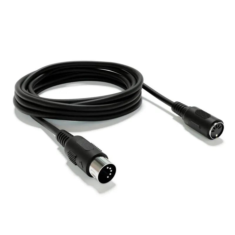 MIDI Cable Male to Male & Female 5 Pin DIN Male Audio Extension Cable Leads for Speaker Plug Black 3m/1.5m 0.5m