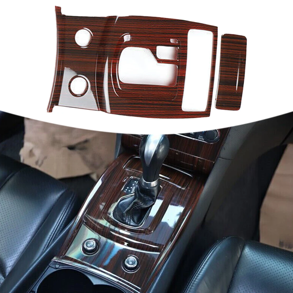

Peach Wood Grain Automatic Gear Shift Panel Cover Trim Kit Fit For Infiniti G37 Sedan 2010-2013