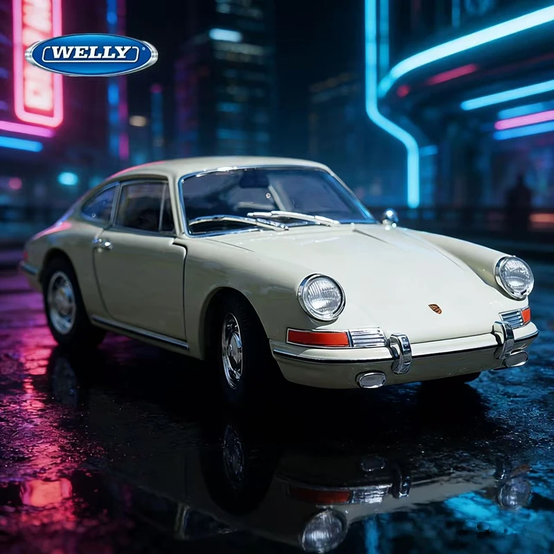 

WELLY 1:24 1964 Porsche 911, масштабная модель автомобиля из сплава, литая металлическая миниатюрная модель, статическая коллекционная модель, детская игрушечная машинка