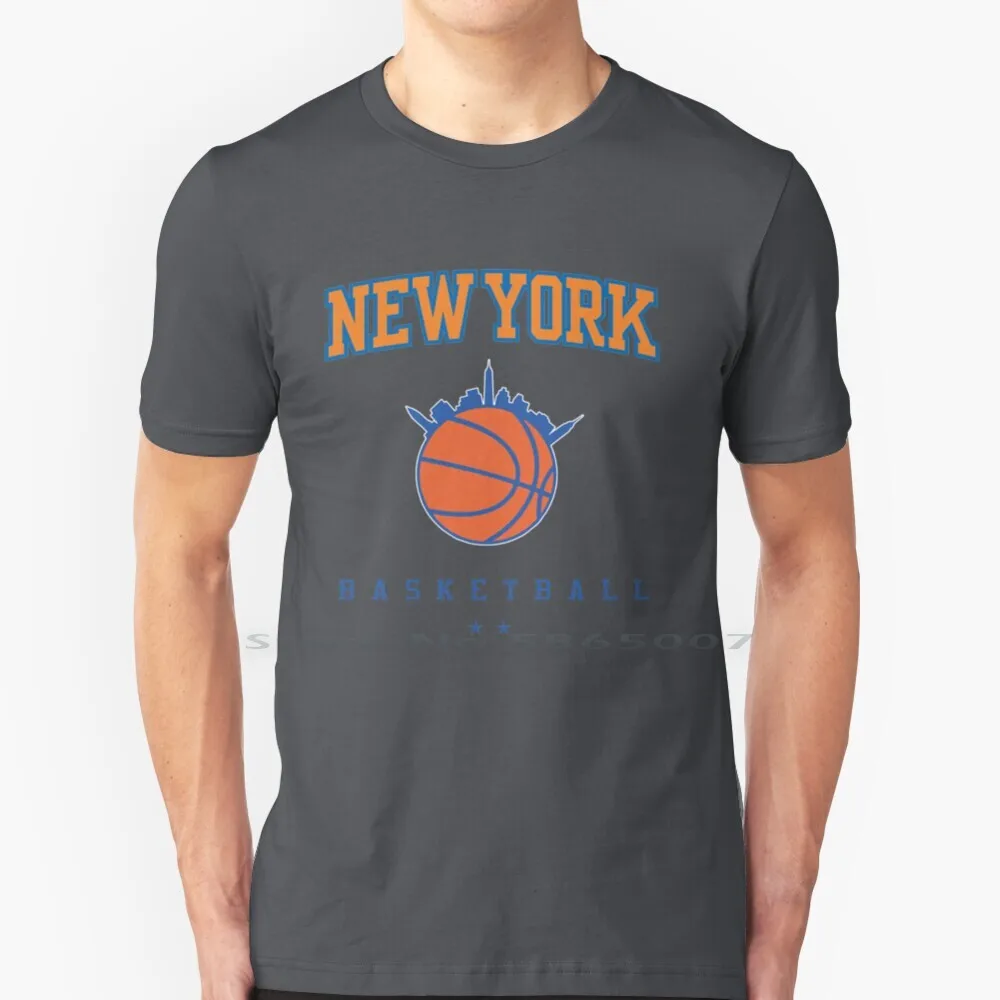 Logo T-Shirt 100% Cotton T Shirt Basketball Ny Knicks Logo Tee Short Sleeve Long Sleeve Gift