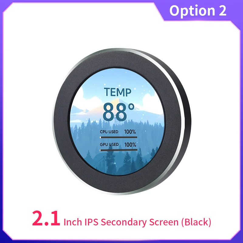 2,1 Zoll IPS Sekundärbildschirm Wassergekühlter runder Bildschirm 480x480 CPU GPU RAM HDD-Überwachung mit TURZX-Software für PC-Computer – Detail 14