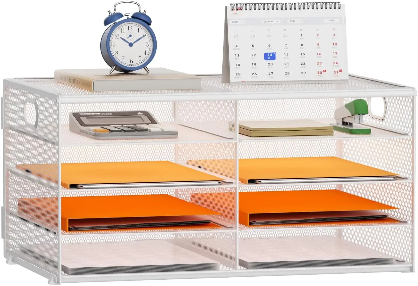

5 Tier Desktop Literature Organizer, Mesh Paper Organizer Desk Organizers, File Sorter Mail Center Paper Storage Cabinet