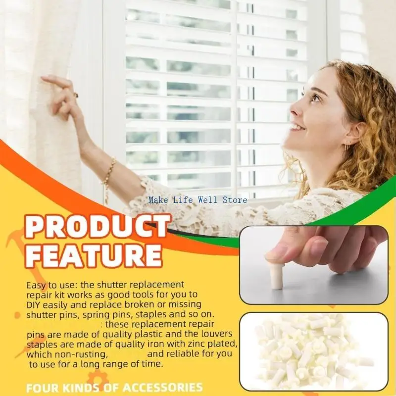  Plantation Shutter Repair Tool Set Plastic Shutter Repair Pins Easy to Install