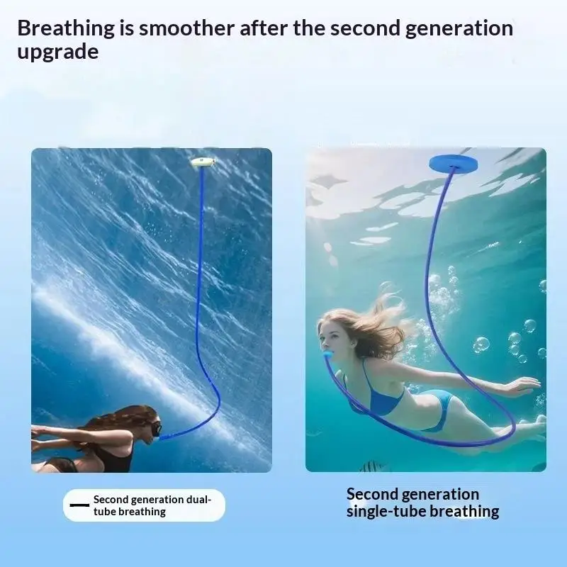 Full Dry Long Snorkel Tube 1/1.5/2/3/4m Length Optional Food-Grade Silicone Mouthpiece for Underwater Photography Diving
