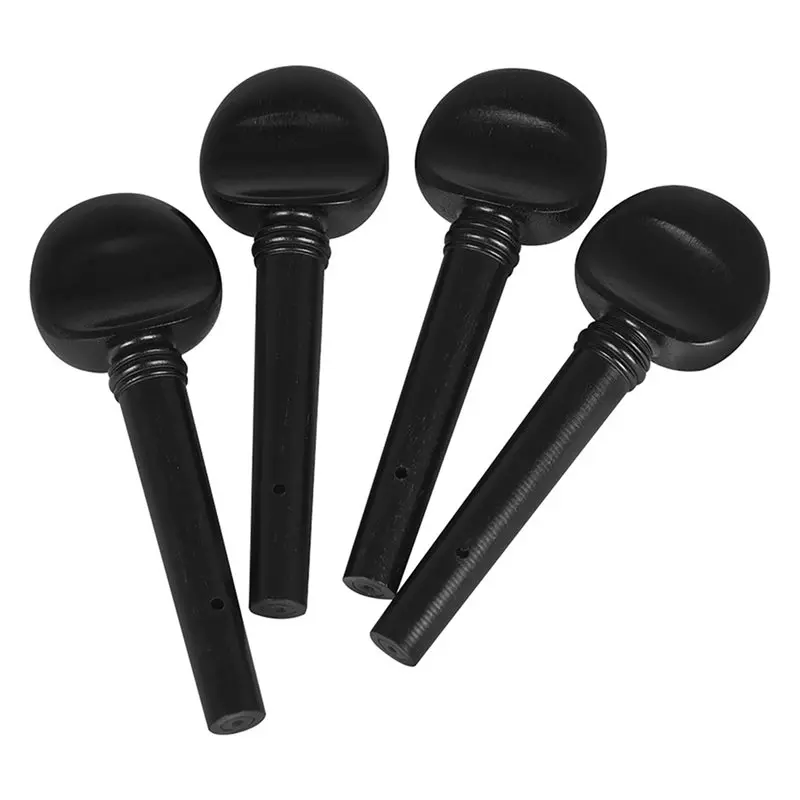 A51Q-For 4/4 Fiddle Violin Parts 4 Pcs Violin Tuning Pegs Tuners Ebony String Instrument Accessories Black