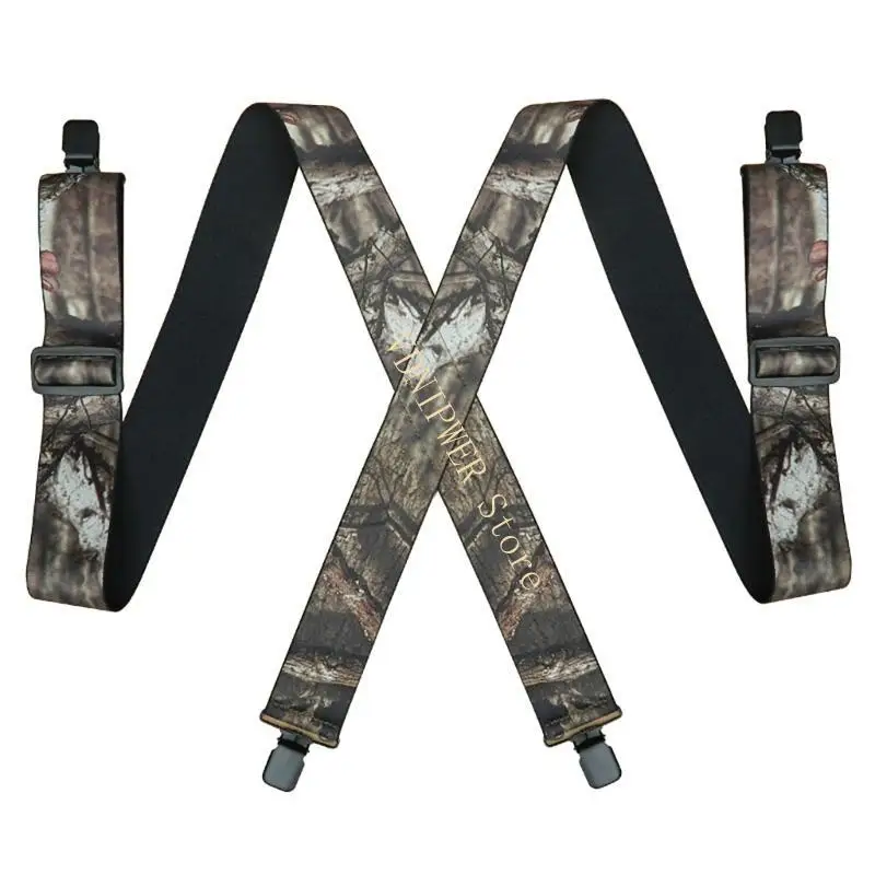 حمالات الرجال المرنة عالية للسروال 4 مشبك حزام مرنة دعامة للعمل D08E