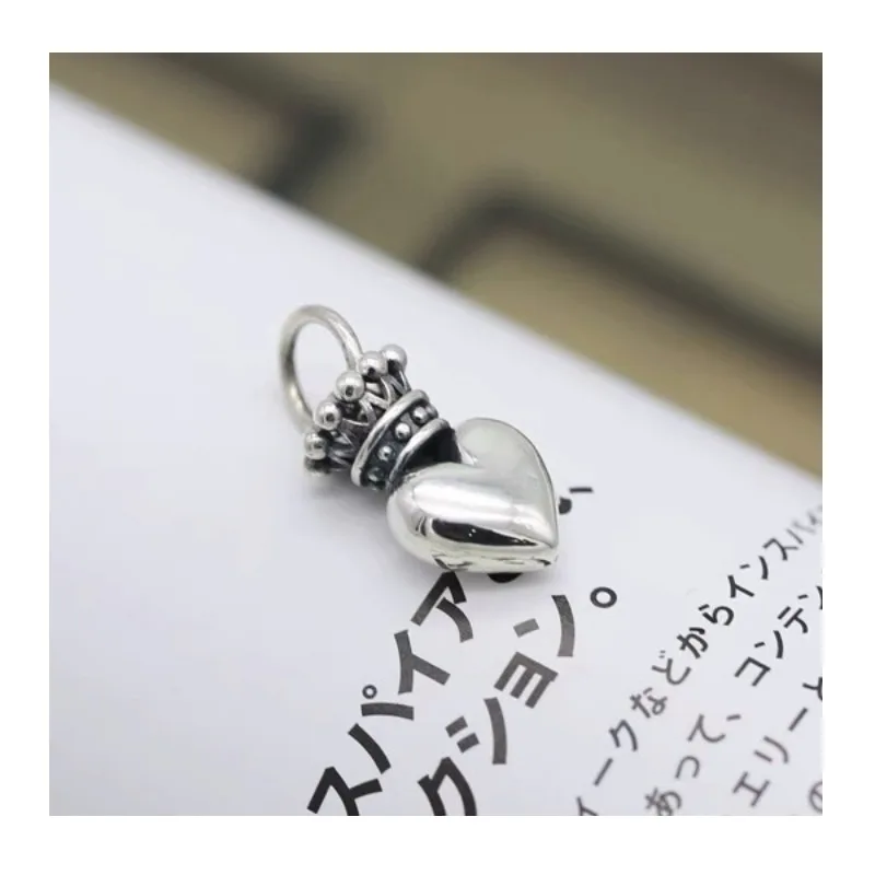 

Trendy Brand Trendy Three-dimensional Crown Love Pendant Necklace Personalized Fashion Trend Niche Design Thai Silver Necklace