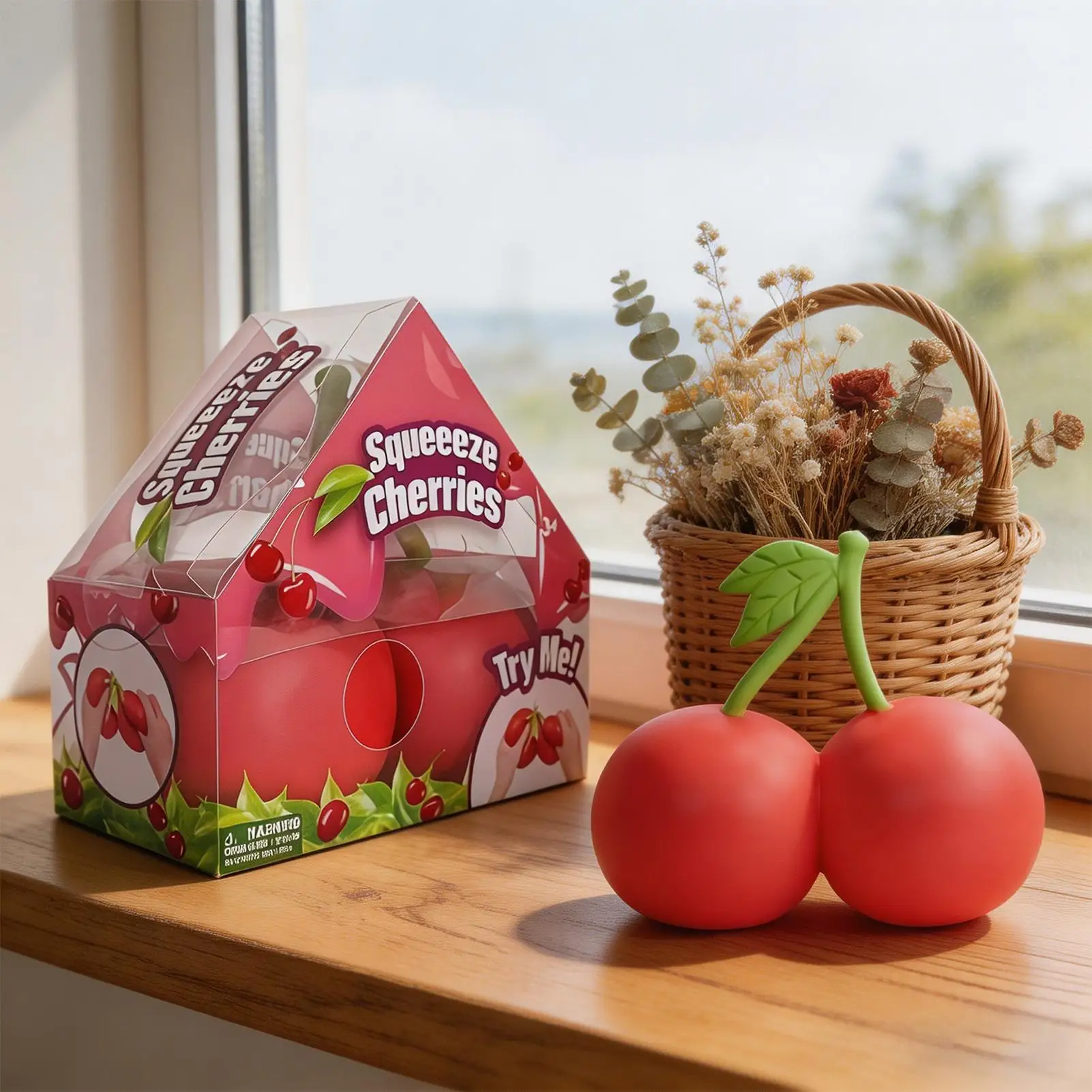 Realistic Cherry Fun Soft Ball Cherry Squeeze Toys Kids Squeeze Toys For Family Friends Youth Teens Offices Work Classroom