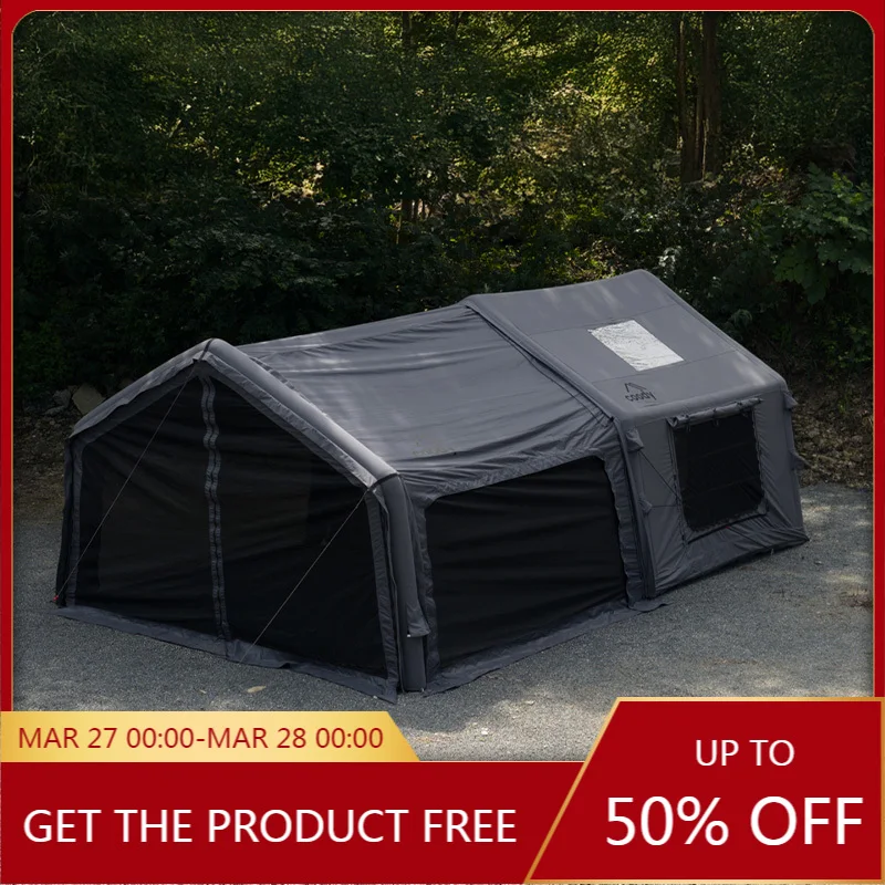 Coody 10.0㎡ Gray Air Tent With Inflatable Foyer, High Quality Giant Foldable Family Camping Tent