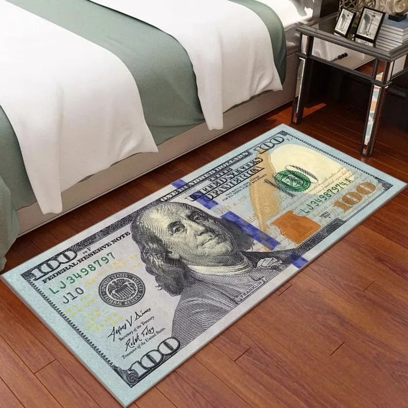 

USD Euros Waterproof Rugs, Home Decor Carpet, Kitchen Money Floor Mat, Home Entrance Door Area Rug, Bedroom Rugs