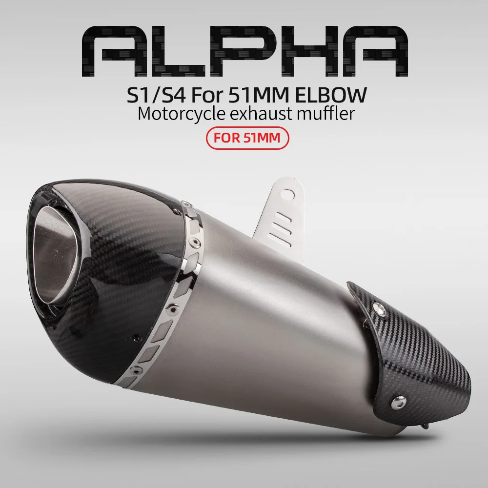 

51mm Universal Accessories Motorcycle Exhaust pipe Modified Alpha Muffler With db killer For XJ6 MT07 Z1000 CBR600RR TNT600 FZ8