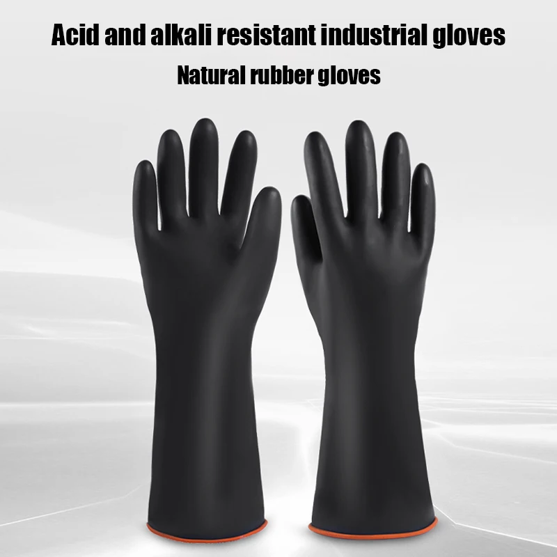 35/45/55 سنتيمتر قفازات سوداء الثقيلة قفازات مطاطية حمض القلويات مقاومة كيميائية سلامة العمل لصناعة العمل قفازات واقية