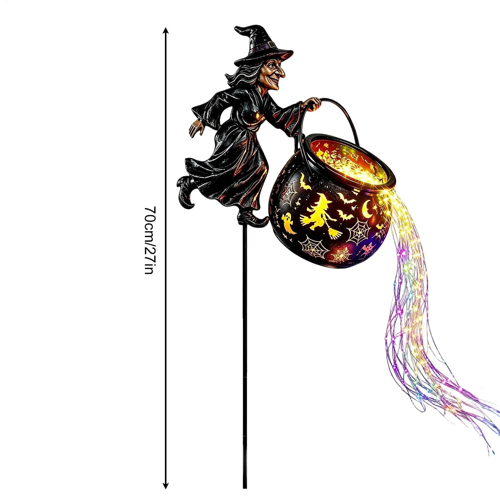 Halloween Witch Lamp Gothic Waterfall Battery String Lantern for Christmas Fall Night Reading Party Indoor Outdoor Home - view 6