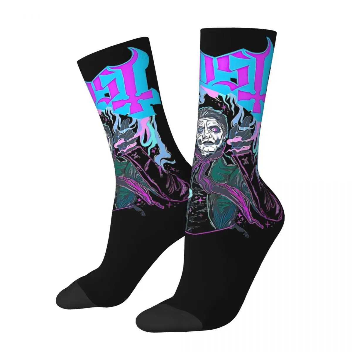 Rock Band Ghost BC Socks Harajuku Stockings Winter Anti-Slip Men's Socks High Quality Design Running Socks