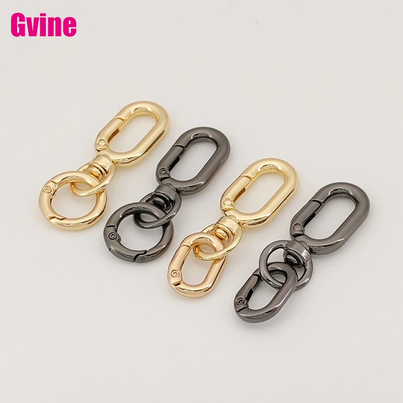 

10Pcs Polished Oval Ring Buckle Dog Hooks Metal Swivel Snap Hook for Bags Hardware Decorative Belt Keychain DIY Accessories