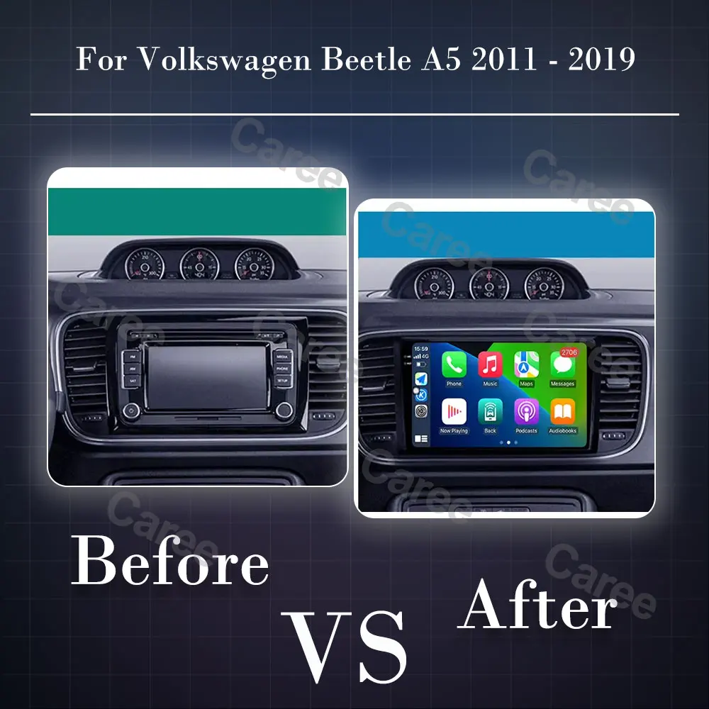 أندرويد 15 راديو السيارة الوسائط المتعددة فيديو ل Volkswagen Beetle A5 2011 - 2019 لاعب الملاحة واي فاي 4G GPS QLED No 2din 2 din dvd