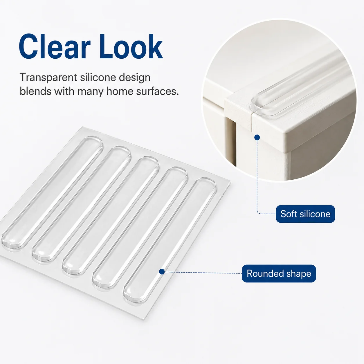 Transparent Silicone Bumper Pads Self Adhesive Door Stopper Strip Furniture Cabinet Drawer Cushion Guard Protector Soft Pad Home