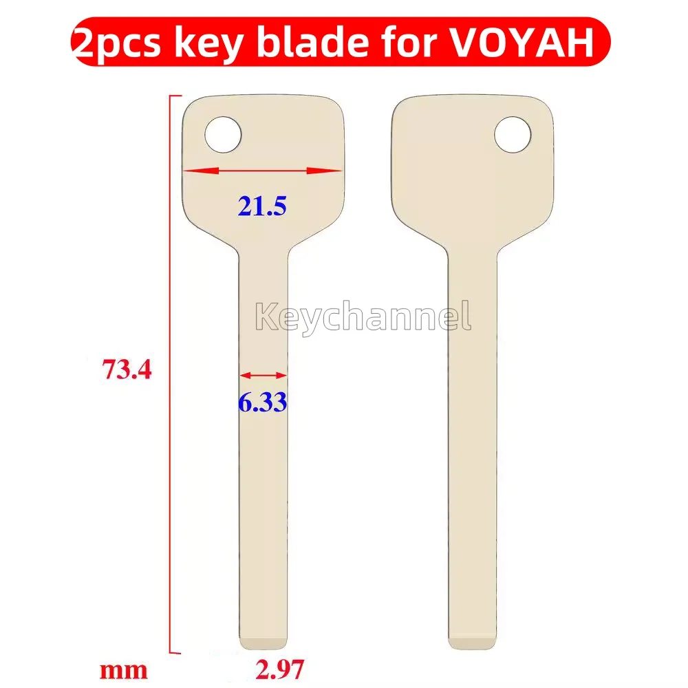 

keychannel 2pcs/lot Car Smart Key Blank Keyless Remote Blade Emergency Insert Blade for Voyah Free Passion i-Free VOYAH Dreamer