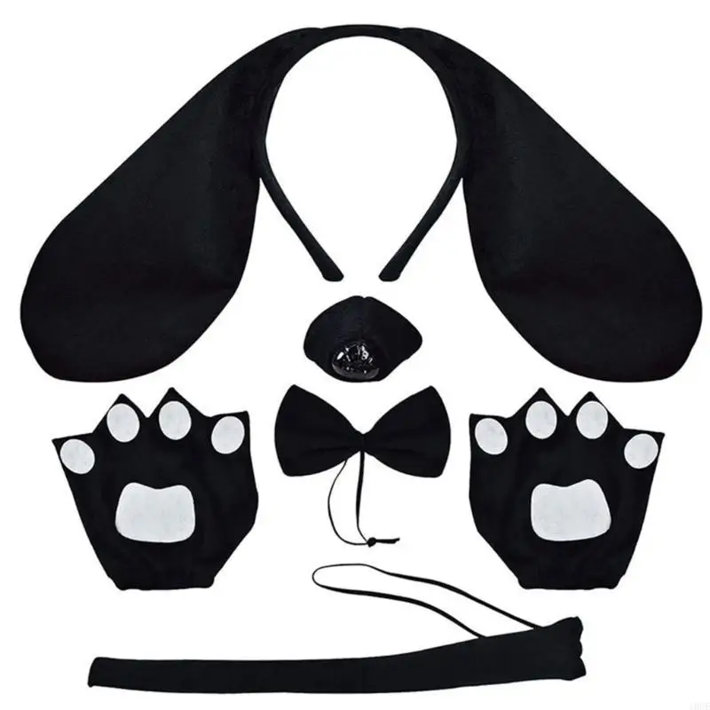 Child Dog Costume Set Dog Fancy Dress up Outfit Halloween Animal Costume for Boy Girl Halloween Christmas Cosplay 