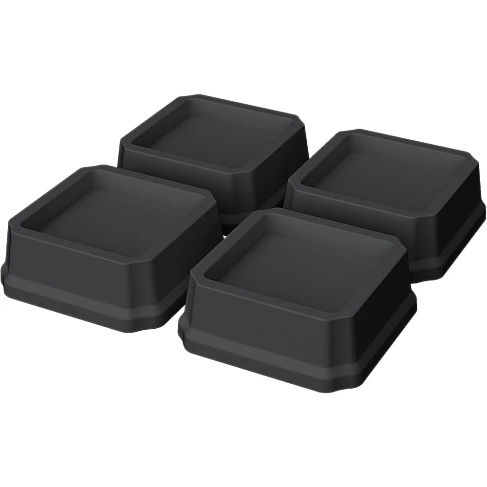 

Bed Risers 1 Inch Heavy Duty 4 Pack Bed Furniture Elevators, 1,500 lbs Lifts Up Riser for Sofa and Table, Black