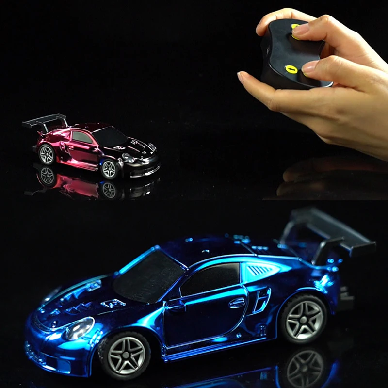 1/43 2.4G 4WD Super Mini RC Car Electric Vehicle Model Kids Drift Toys Gold-plated Racing Light Pocket Remote Control Car