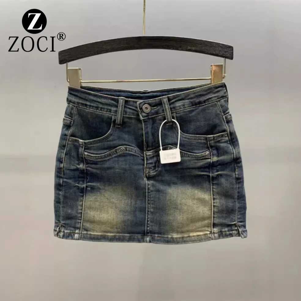 

[ZOCI] 2024 Summer New High Waist A-line Looks Thin, Tall, Split, Girl, Hip Wrapping, Half Body Short Skirt, Female