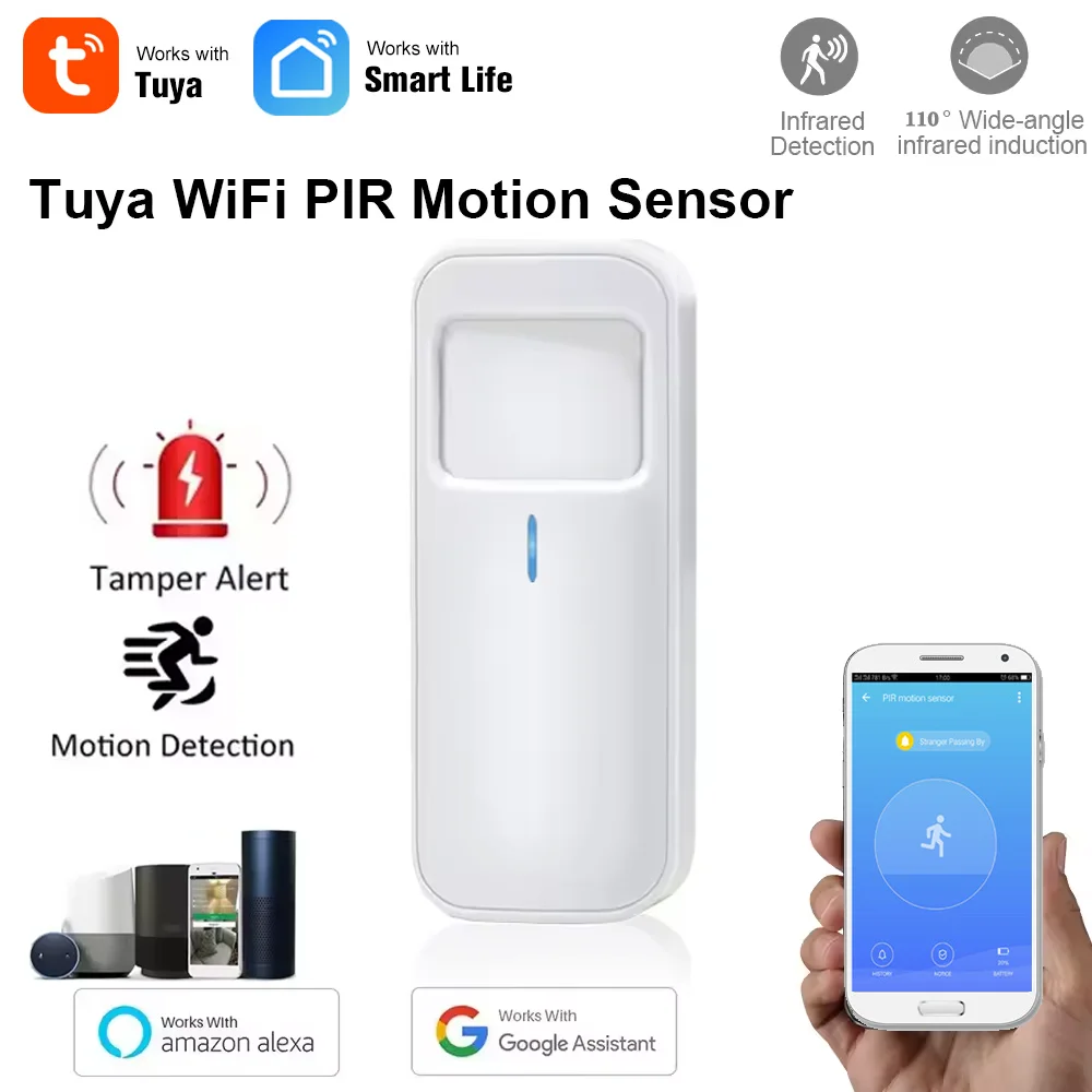 Tuya WiFi Human Presence Detector Smart Human Body PIR Sensor Detector Security Smart Life Works with Alexa Google Wireless Home