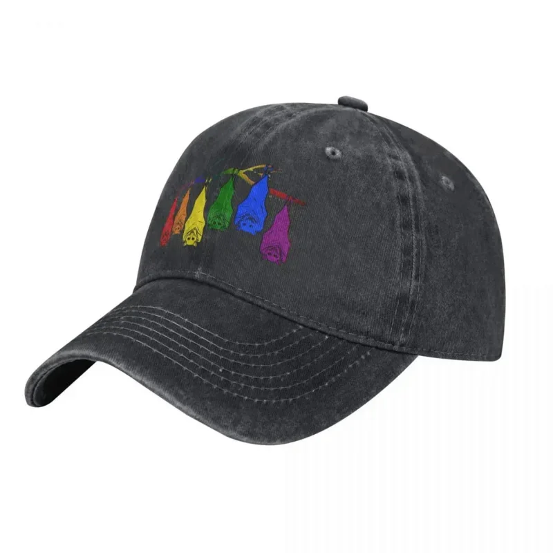 Rainbow Pride Bats Baseball Caps Peaked Cap Midnight Flyer Sun Shade Hats for Men