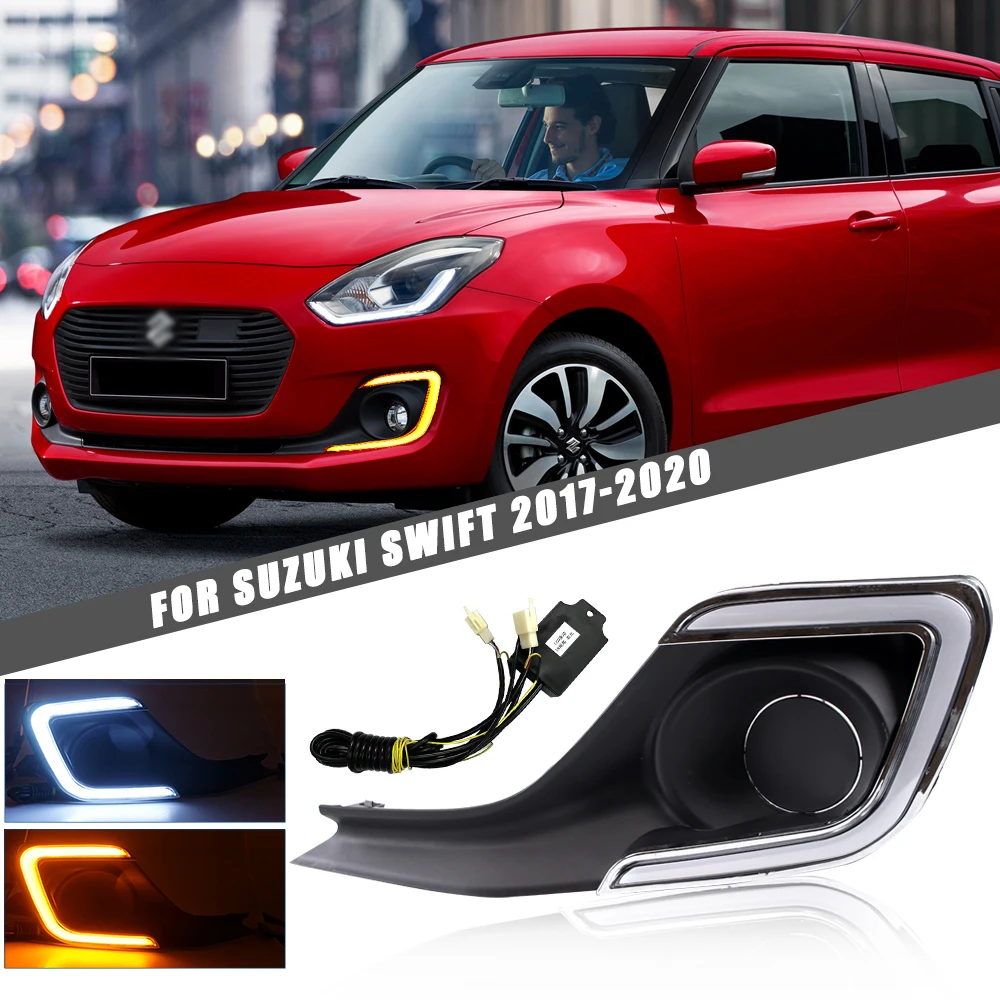 

For Suzuki Swift 2017 2018 2019 , 2 Color White Yellow Blue,Led Front Fog Lamps Kit With Cables - 1 Pair