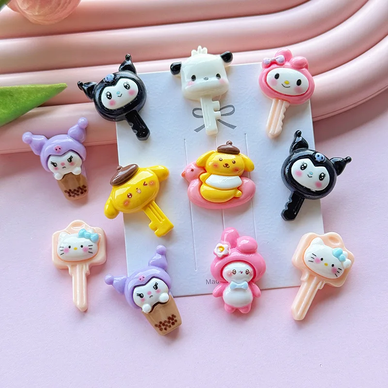 

Новый мультяшный ключ Sanrio Miniso, аксессуары из смолы «сделай сам», милая заколка для волос, аксессуары для волос, чехол для мобильного телефона, подвесной материал