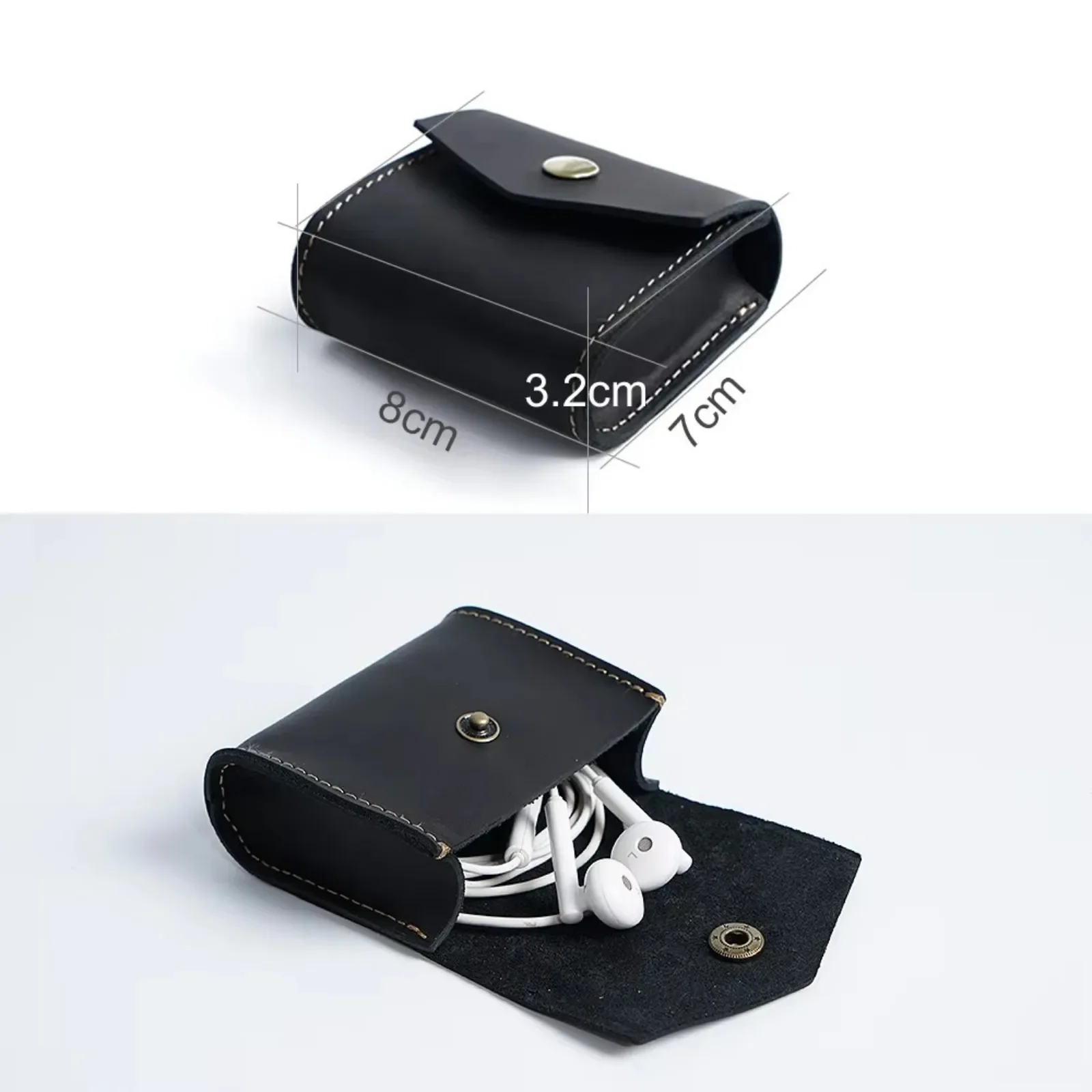 محفظة نسائية صغيرة من الجلد الطبيعي للعملات المعدنية للرجال والنساء محفظة صغيرة مصنوعة يدويًا من الجلد العتيق محمولة بجيب متغير وحقيبة حامل