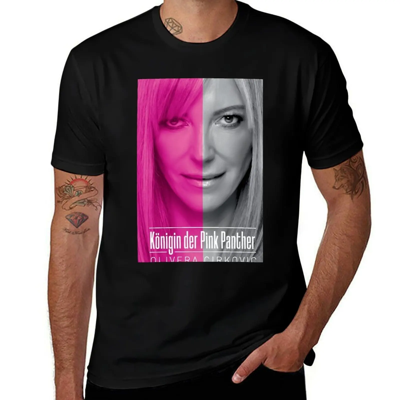 Olivera Cirkovic Pinker Panther auf Deutsch (German) T-Shirt Sonnenschutz-Outdoor-T-Shirt