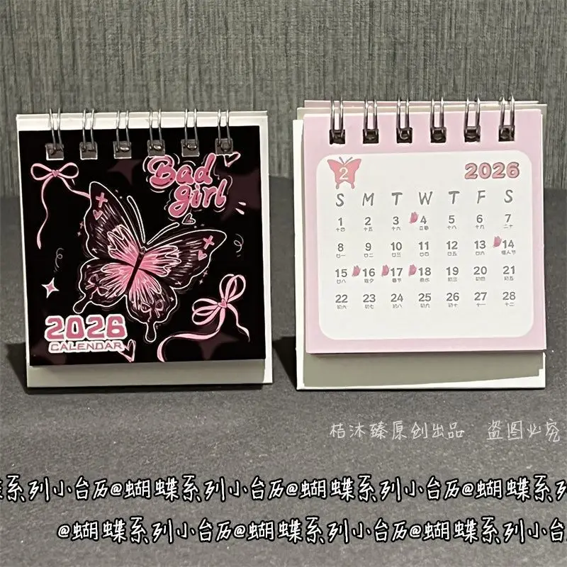 

2026 Mini Calendars Creative Desk Portable Travel Calendars With Butterfly Capybara Designs Monthly & Weekly Planner Calendar