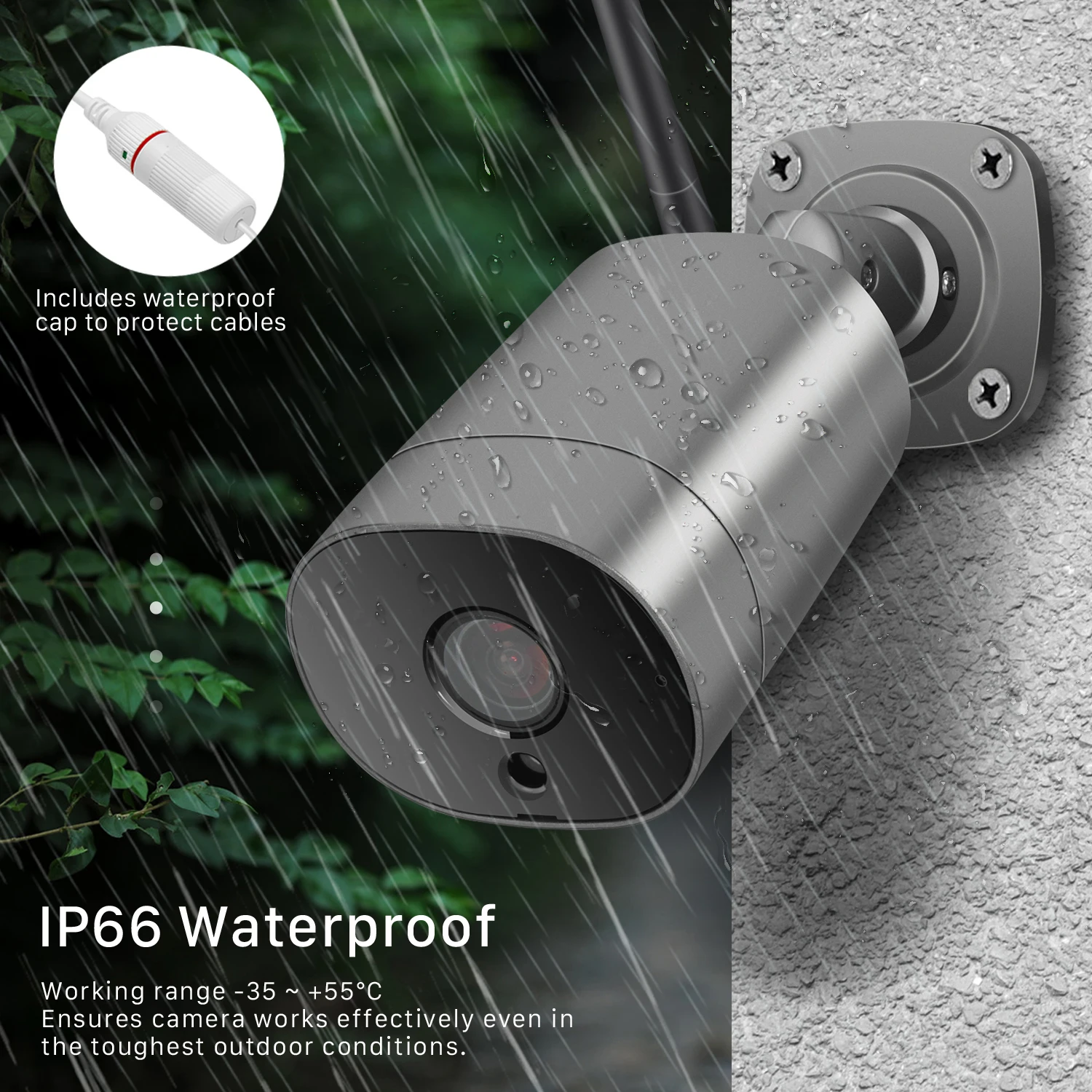 BESDER-cámara IP de seguridad para exteriores, dispositivo de vigilancia CCTV con Audio bidireccional, Wifi, IP66, iCSee carcasa de Metal, P2P,